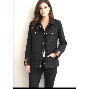Ralph Lauren Black Polyester Jacket Silver Buttons